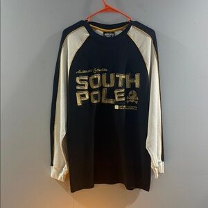 South Pole Black and Cream Long Sleeve Shirt